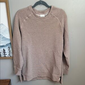 Varley Ribbed Tan Crewneck Top